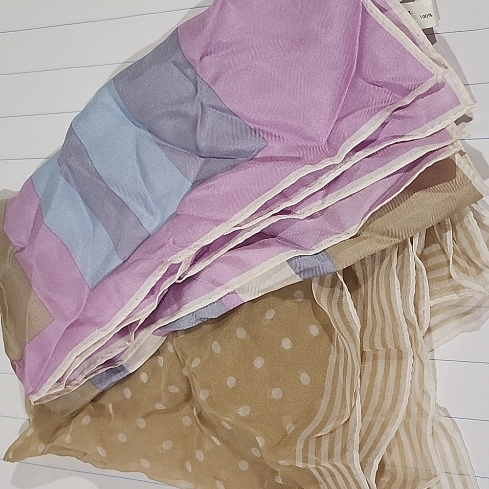 2 PCS KUMKYOKU SILK  BANDANA 20/20 inches